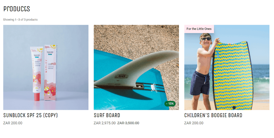 E-commerce website design example