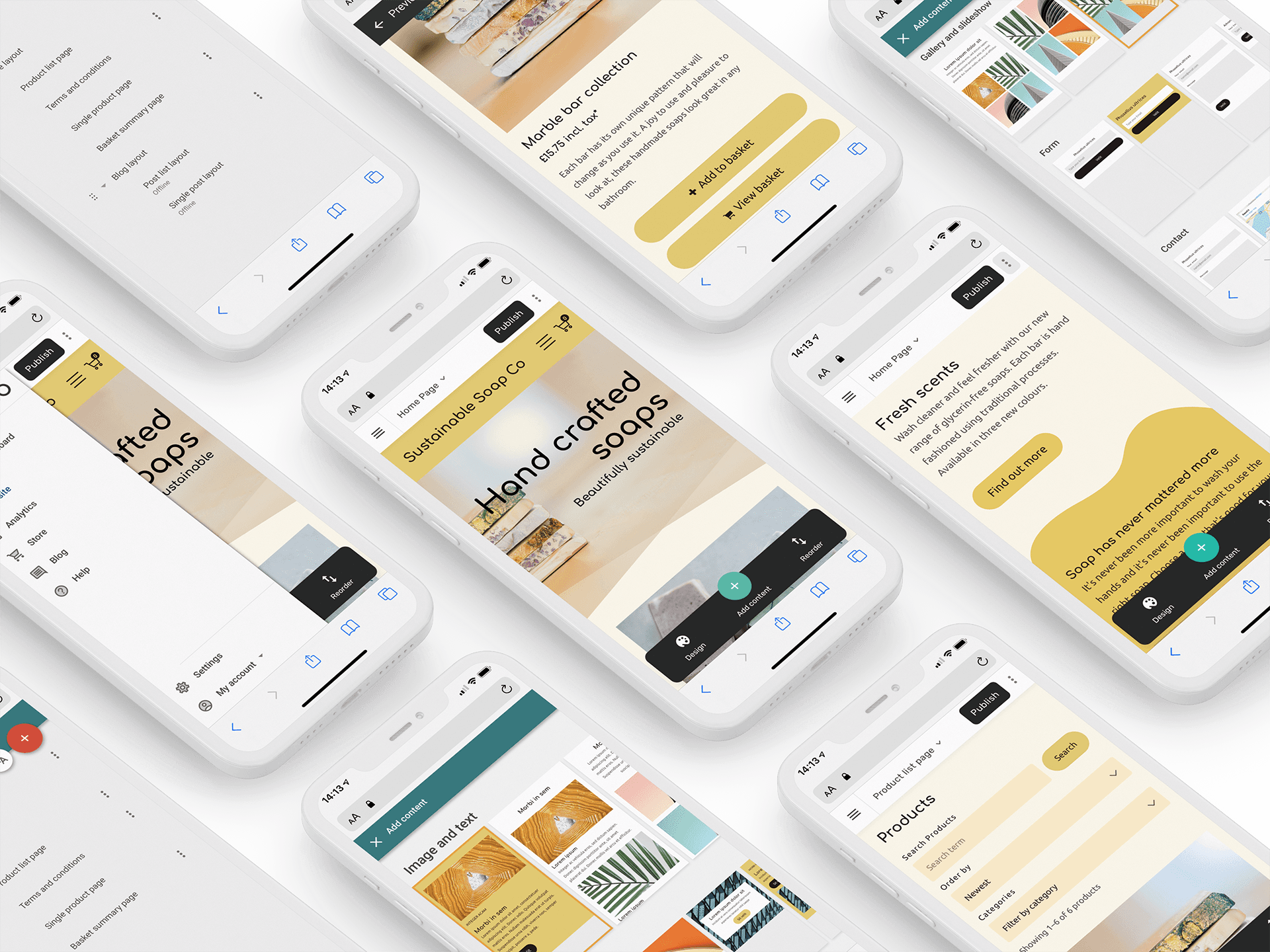 Choosing a website template in the 1-grid website builder