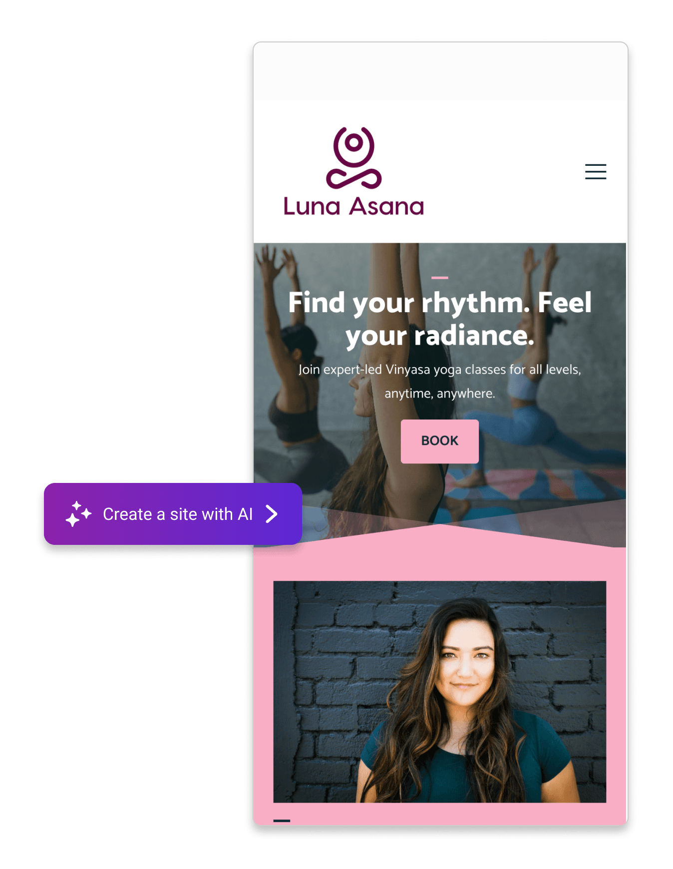 Website built with the Website Builder on mobile