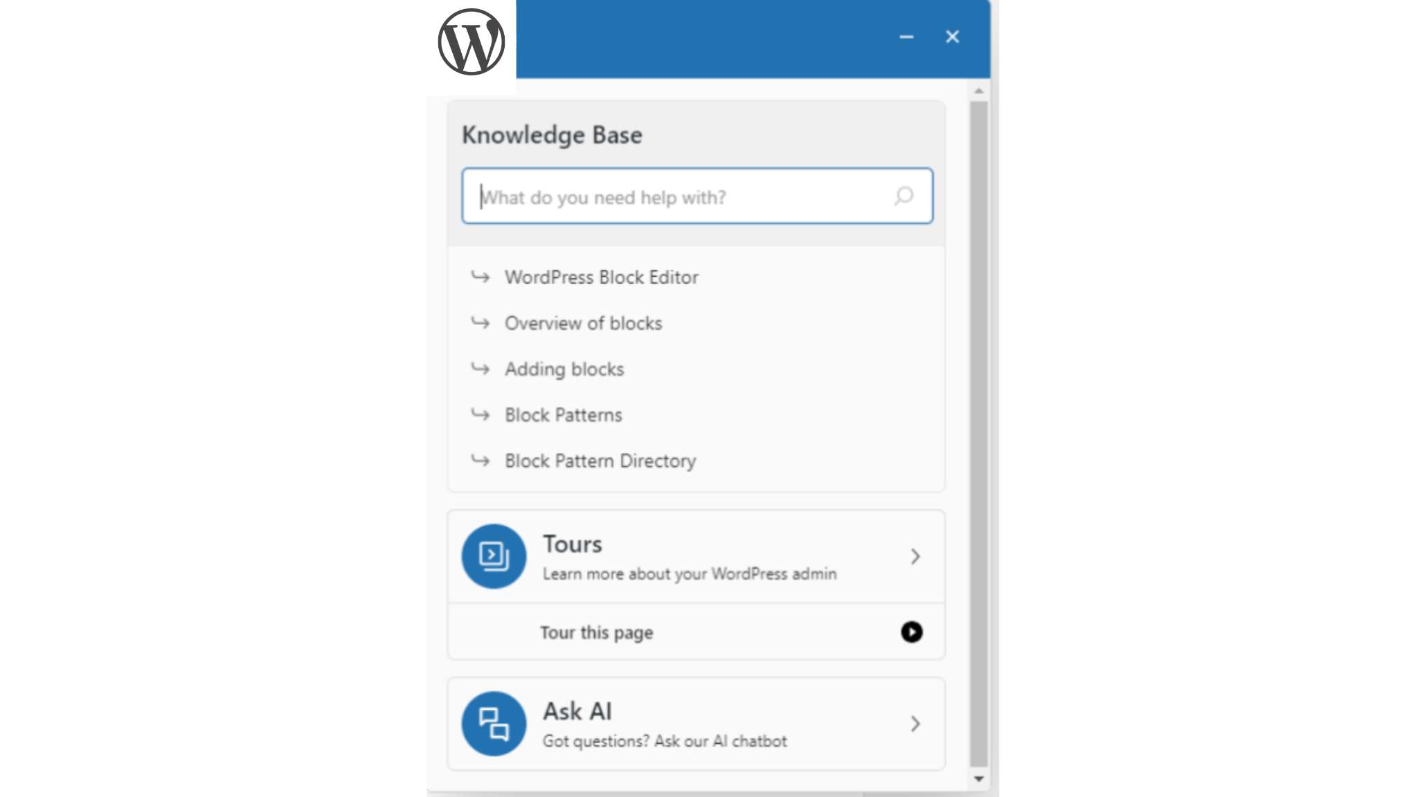 knowledge base WP blog knowledge base section in WordPress website builder tool