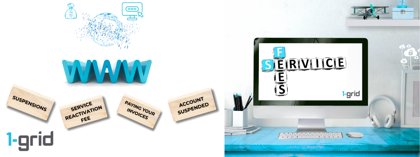 service reactivation fees for suspensions at 1-grid