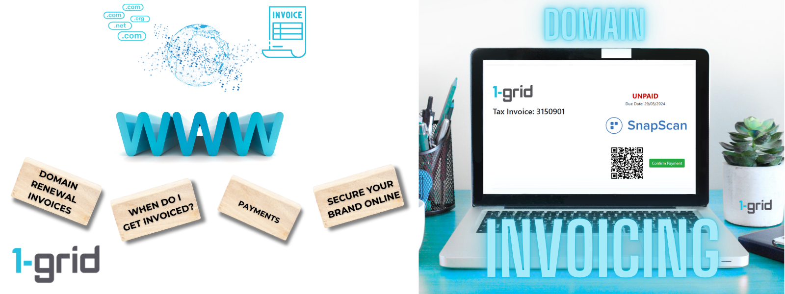 domain renewal invoices at 1-grid