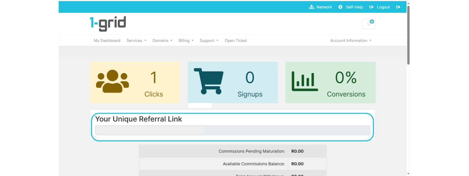 Affiliates Dashboard