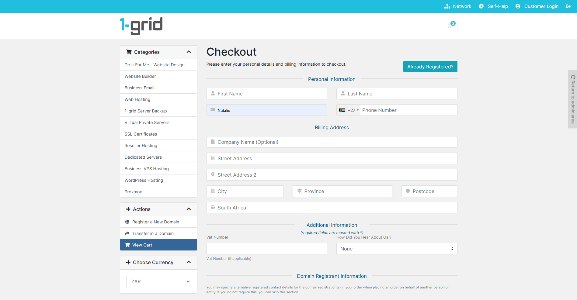 Finalise Customer and Payment Details