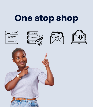 One-stop shop for domains, hosting, websites and email.